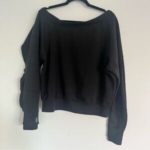 FP Movement by Free People Black Off-Shoulder Sweater